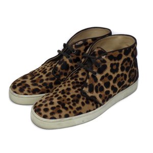 クリスチャンルブタン FLAT PONY LEOPARD LUXOR チャッカ シューズ レオパード 