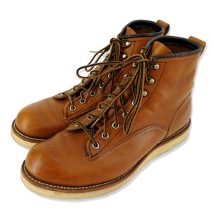 2904 ワークブーツ LINEMAN BOOTS ラインマン ラウンドトゥ ブラウン 茶 US9.5D