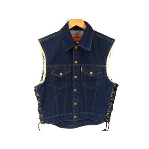 デニムベスト BIKER DENIM VEST バイカー インディゴ LL メンズ