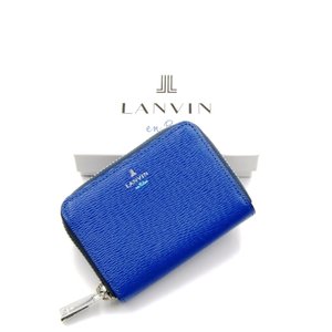 良品 LANVIN en Bleu ミニ財布 オンブルー 小銭入れ コインケース ブルー レザー 本革
