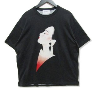 WEWILL × ICHIRO TSURUTA 半袖Tシャツ W-002-8015 BIJINGA 美人画 黒 2 メンズ
