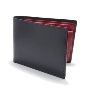 二つ折り財布 ST141JR BILLFOLD3C/C&COIN PURSE カーフ 黒赤 ブラック レッド 