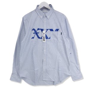 長袖シャツ OXFORD SHIRT GX-A19-1828-254 ブルー XL タグ付き ストライプ 中古 30008616