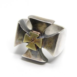 STOP LIGHT ストップライト アイアンクロス リング K18クロス Iron Cross Ring with k18 Iron Cross 