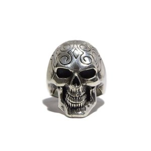 エングレイブド スカル リング 19号 シルバー  ENGRAVE SKULL