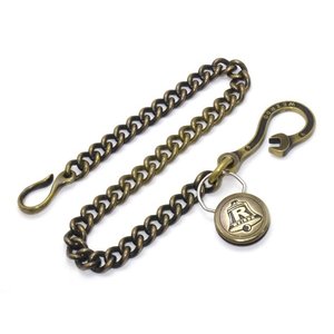 WJ014 SPANNER KEY CHAIN w/ GUARDIAN KEY HOLDER BRASS