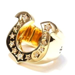 T-H.S RING ホースシュー リング 13号 GOLD/STONE 8K