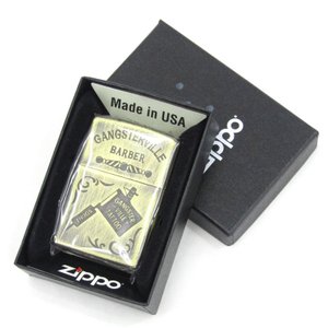 GANGSTERVILLE ギャングスタービル ZIPPO CLASSIC PARLOR オイルライター 真鍮 USED加工 TATTOOマシーン