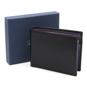 二つ折り財布 ST141JR BILLFOLD3C/C&COIN PURSE カーフ ブラック/パープル 