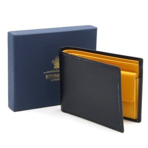 二つ折り財布 BH141JR BILLFOLD3C/C&COIN PURSE ブライドル ネイビー/イエロー