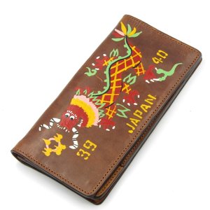 長財布 SOUVENIR WALLET NZ1915 ドラゴン スーベニア ヴィンテージ加工 ブラウン