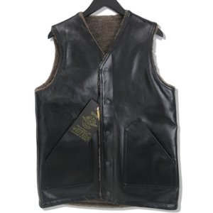 RV ARMY LEATHER VEST ホースハイド ブラック