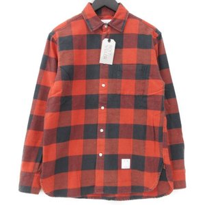 16SS 長袖ネルシャツ RW-M6S2012 BLOCK CHECK SHIRT 加工 赤 黒 M タグ付き メンズ 中古 70008818