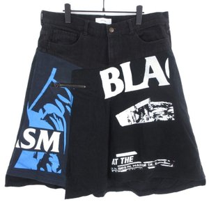 ハーフパンツ BLACK FLAG SHORTS 17SS プリント カットオフ デニムパンツ ブラック 黒 4