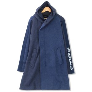 ニットコート ロング ウール 113 WRAP COAT ネイビー 紺 4 メンズ 中古 70010621