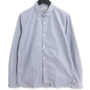 コンフォートシャツ 13104 長袖シャツ スナップボタン 青 M メンズ
