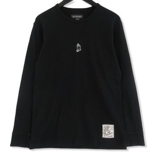 長袖Tシャツ ワンポイント コットン 黒 L メンズ