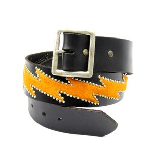 スタッズベルト Bolt Studs Belt 稲妻 サンダー ボルト ブラック 黒 M