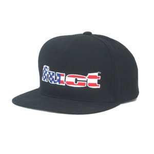 キャップ ロゴ 星条旗 スナップバック 刺繍 星 ボーダー ロゴ 6パネル ブラック 黒 帽子 メンズ