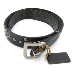 ベルト スタッズ STUDDED BELT F01407 黒 32 レザー 革