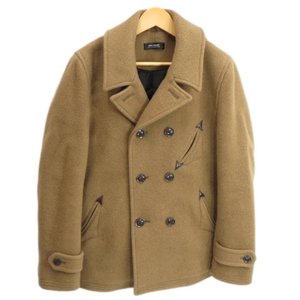 TEDS P-COAT テッズ Pコート メルトン ジャケット 部分レザー 牛革 キャメル 3 