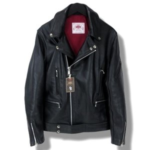 美品 ダブルライダースジャケット MANILA JACKET マニラ 牛革 黒 38 メンズ