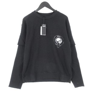 未使用 スウェット MH8213-0117BLK Quilted Sweatshirt プリント シャツ 黒 S タグ付き メンズ