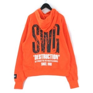 良品 DESTRUCTION STREETS IS WATCHING SINCE 1999 オレンジ XL メンズ