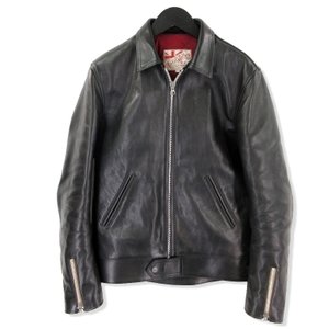 AD-01 シングルライダース 馬革 HORSEHIDE CENTER ZIP JACKET ブラック 黒 38