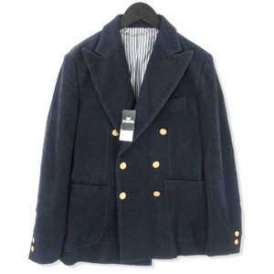 未使用 CORDUROY DOUBLE BREASTED-TAILORED JACKET. 紺 L タグ付き メンズ