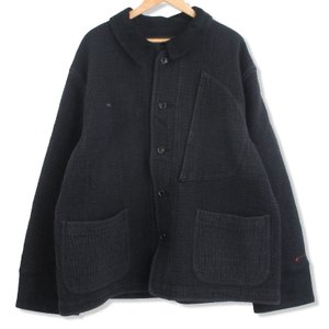 SASHIKO FRENCH JACKET W/LEATHER 刺し子 