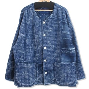 KOGIN NO COLLAR JACKET こぎんノーカラー刺し子ジャケット