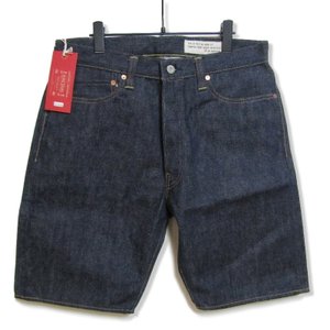 デニムショーツ denim シンチバック ボタンフライ 無地 綿 ショートパンツ インディゴ 34 タグ付