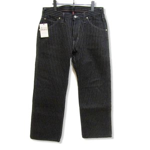 美品 デニムパンツ ロガージーンズ 21oz ウォバッシュストライプ 黒36 メンズ