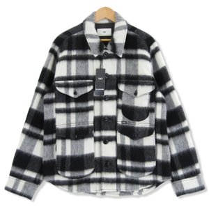 未使用 PLAID FUR WORK SHIRTS-TYPE JACKET TMT-TJK-F2016 チェック 白 黒 L メンズ