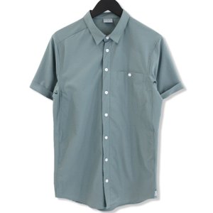 半袖シャツ M's Shortsleeve Shirt ストレッチ ポケット シャツ 緑 XS メンズ