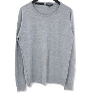 roar × JOHN SMEDLEY クルーネックニット ハイゲージ ソリッド 無地 グレー M メンズ