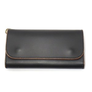 TROPHY CLOTHING トロフィークロージング Buddy Wallet トラッカーウォレット 黒 カウハイド レザー 茶芯 池之端銀革店 長財布