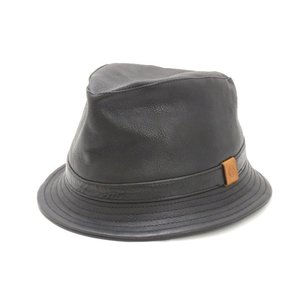 レザー アトリエ ハット ブラック 黒 帽子 バケット HAT 革【中古】60001671