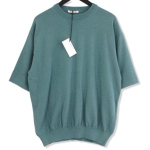 CASHMERE HARD TWIST KNIT TEE A21ST03CT カシミヤ 半袖T ニット TEAL GREEN グリーン