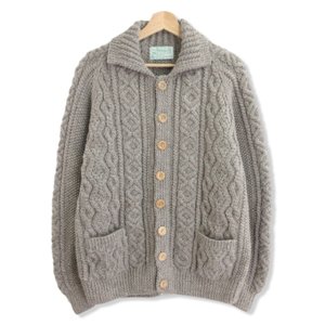 カーディガン 3A アランニット 緑タグ ARAN KNIT CARDIGAN