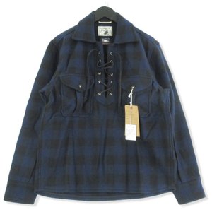 長袖シャツ JK-1312343 チェック ブルー 青 40 タグ付き メンズ 中古 75000268