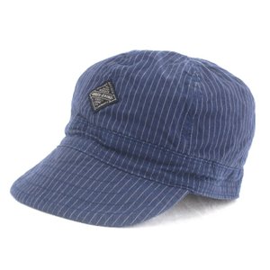ワークキャップ 68-2211 ブルーストライプ Striped Work Cap コットン100％ ネイビー 紺 帽子