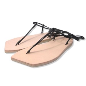LEATHER LACE-UP SANDALS MADE BY FOOT THE COACHER A21SS04FT NATURAL US6 24cm