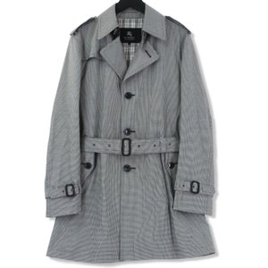 BURBERRY BLACK LABEL トレンチコート 千鳥柄 グレー L 