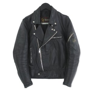 ダブルライダースジャケット ヴィンテージ レザージャケット ロゴ jacket 無地 ブラック 黒 メンズ