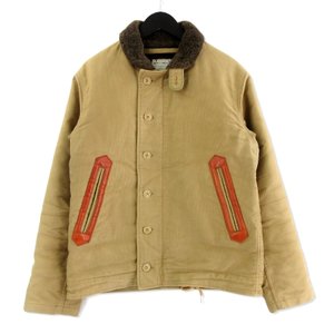 デッキジャケット N-1 TR.mfg JKT ベビーアルパカ ワークブルゾン カーキ 38 メンズ 中古