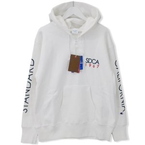 スタンダードカリフォルニア × CHAMPION プルオーバーパーカー ハーフジップ 白 XL 