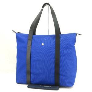 MISMO ミスモ トートバッグ レザーハンドル 天ファスナー ブルー 青 バッグ 鞄