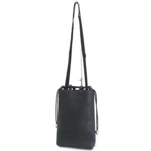 美品 yorozu ヨロズ ショルダーバッグ 2020AW キリハナ角字巾着25 レザー 日本製 ブラック 黒 バッグ 鞄